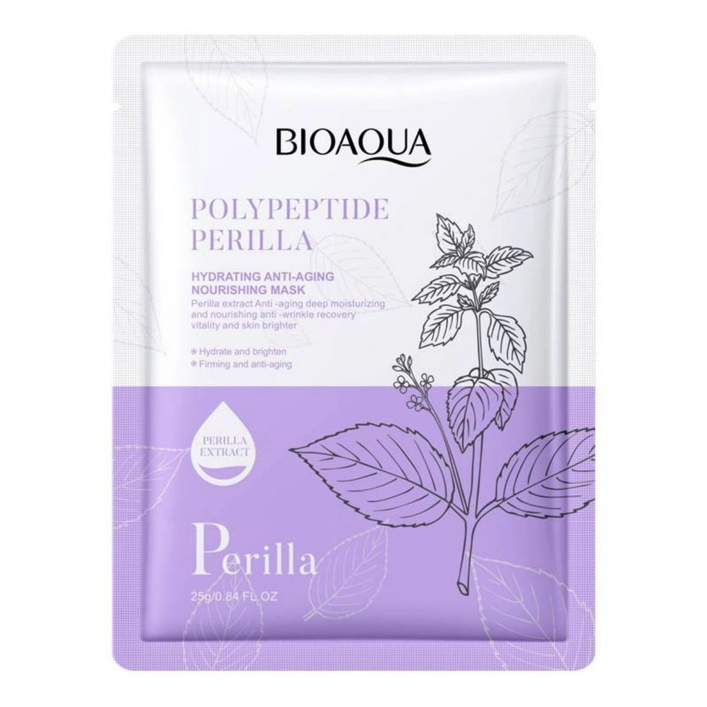 Bio Aqua Polypeptide Perilla Sheet Mask packaging – hydrating anti-aging mask