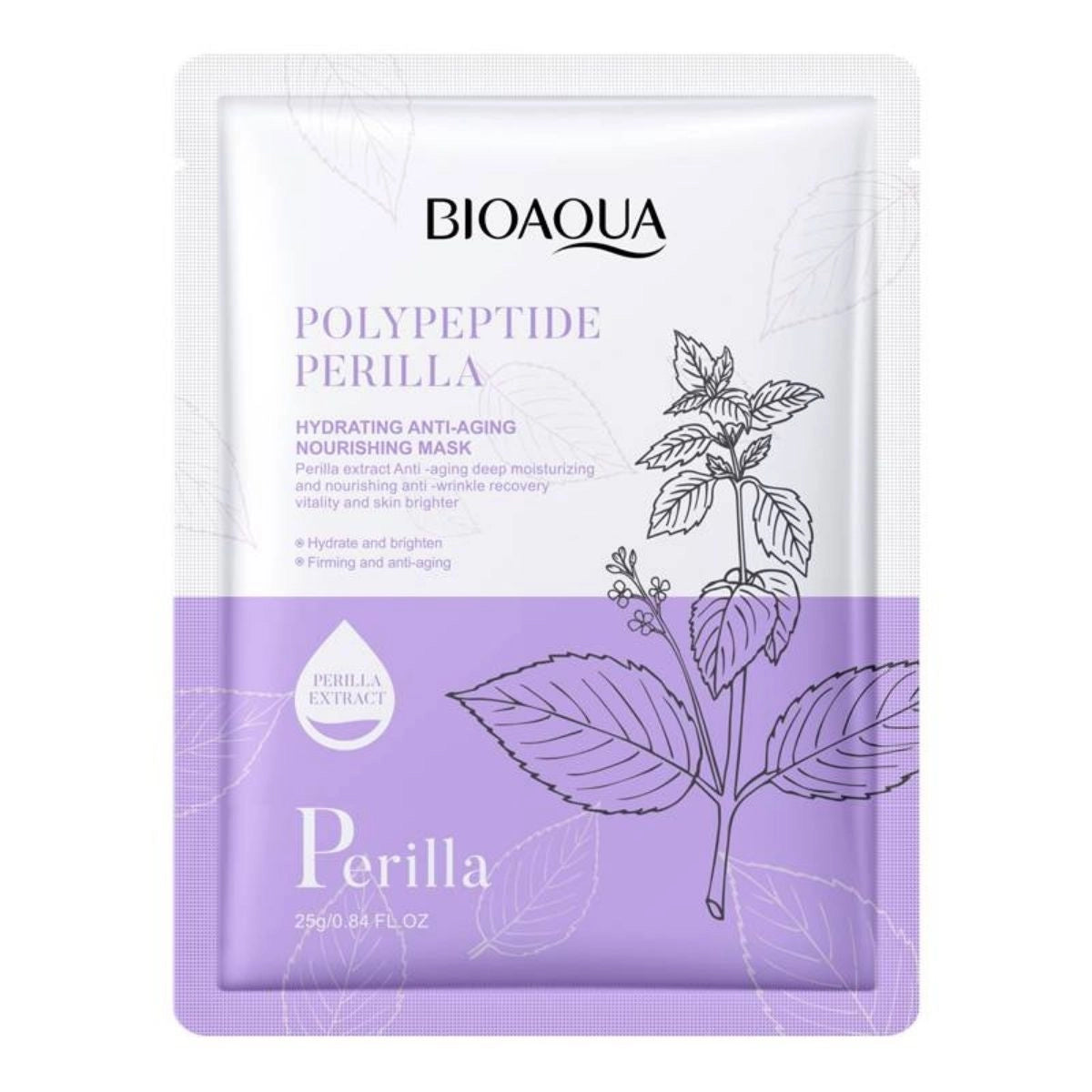 Bio Aqua Polypeptide Perilla Sheet Mask packaging – hydrating anti-aging mask