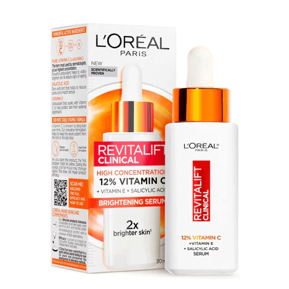 L’Oreal Paris Revitalift 12% Vitamin C Serum for brighter, even-toned skin.
