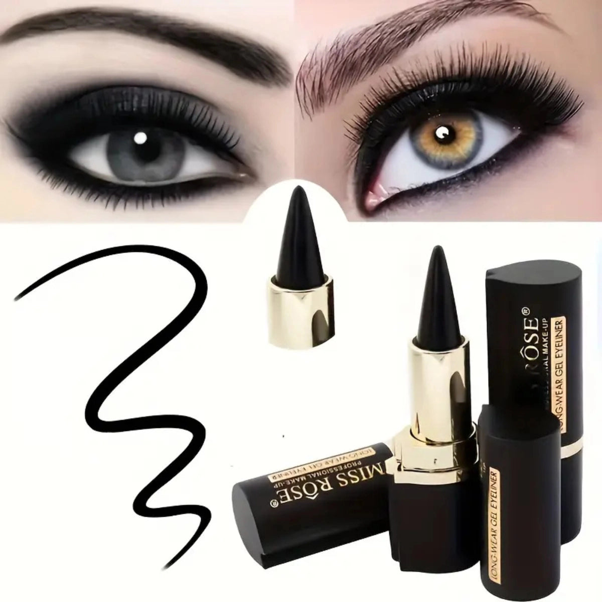 Miss Rose Gel Eyeliner Kajal Stick waterproof smudge proof black kajal liner