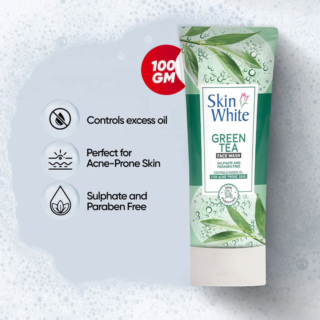 Skin White Green Tea Face Wash – Deep Cleansing & Detoxifying Cleanser