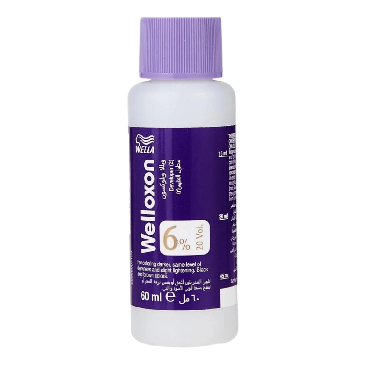 Wella Developer 60ml 6% for professional hair coloring and lightening.