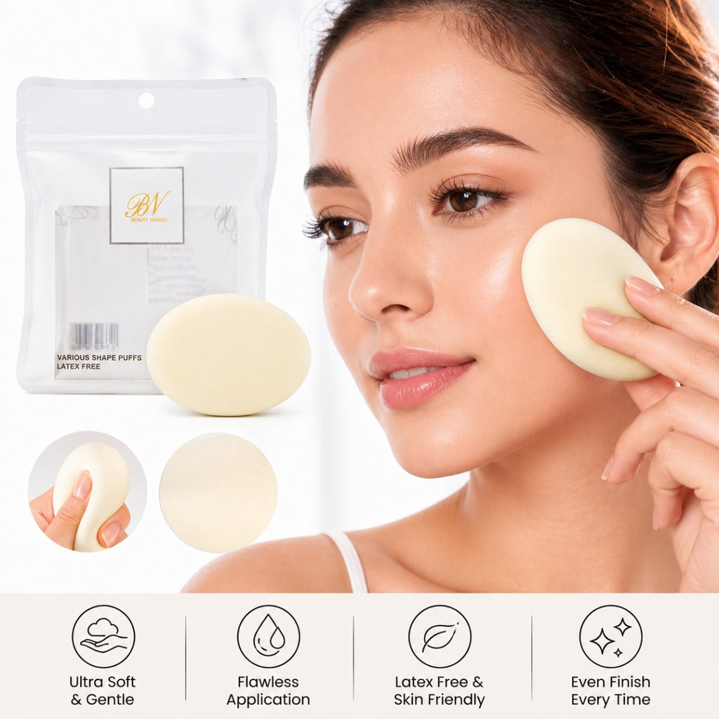 beauty nakeed makeup puff round oval foundation sponge