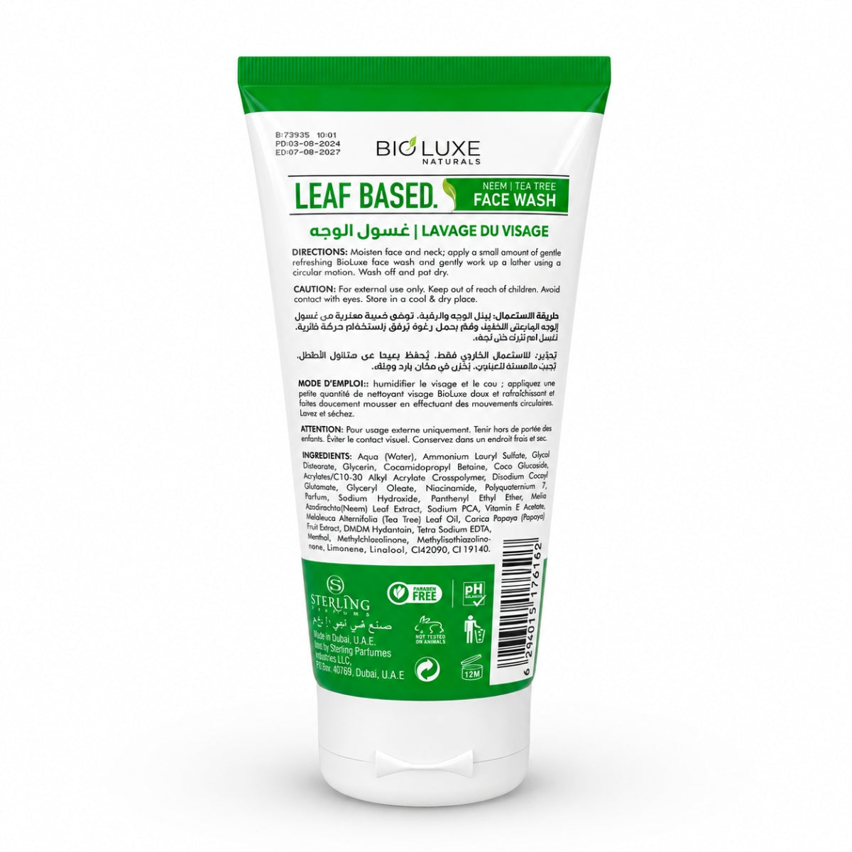 Bio Luxe Herb Based Face Wash 150ml Herbal Face Cleanser for Sensitive Skin Pakistan