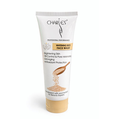Charies Whitening Rice Face Wash Brightening Oil Control Cleanser for Glowing Skin