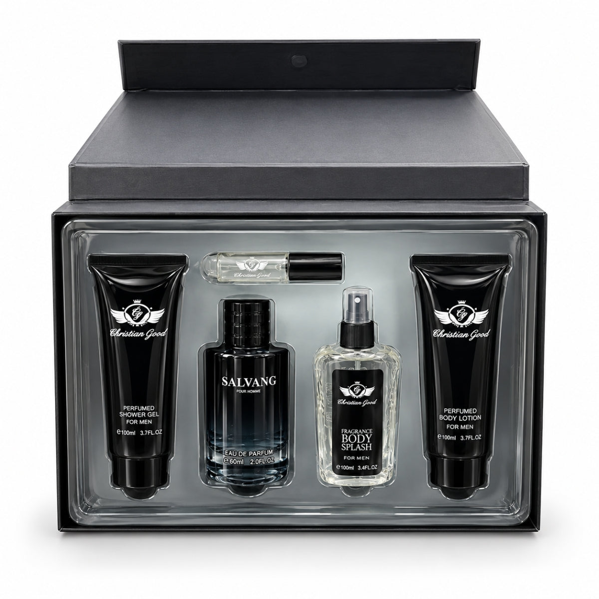 christian good salvan sauvage perfume gift set for event contains perfume, shower gel, body lotion pocket perfume