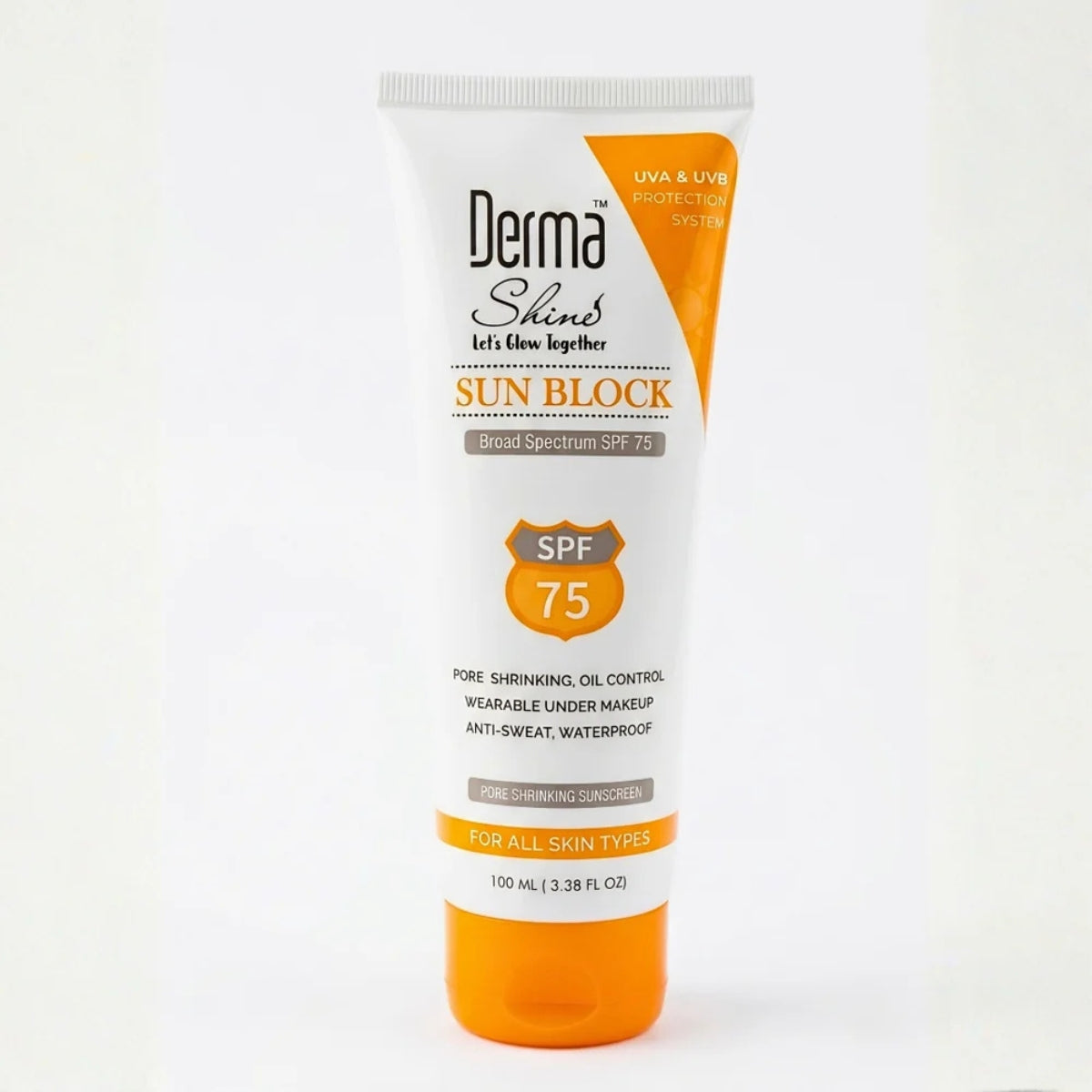Derma Shine SPF 75 Sunblock 100ml lightweight daily sunscreen