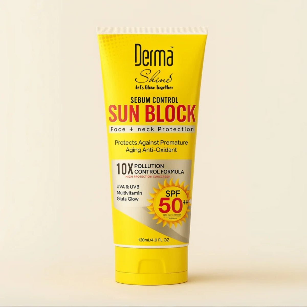 Derma Shine Sunblock SPF 50 Face and Neck lightweight daily sunscreen