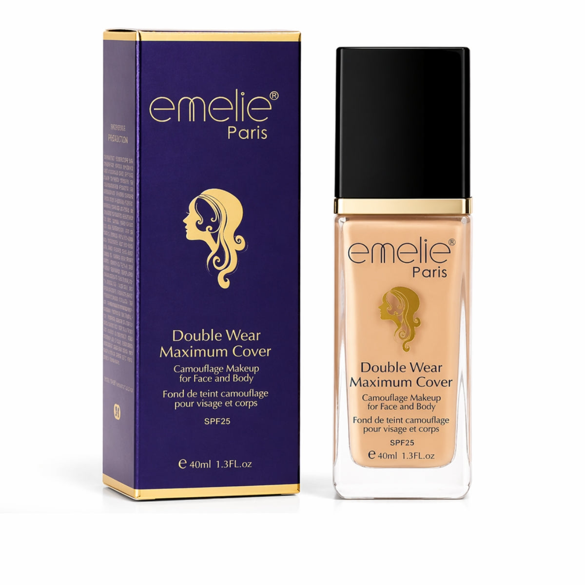 Emelie Double Wear Maximum Cover Foundation SPF25 waterproof full coverage foundation