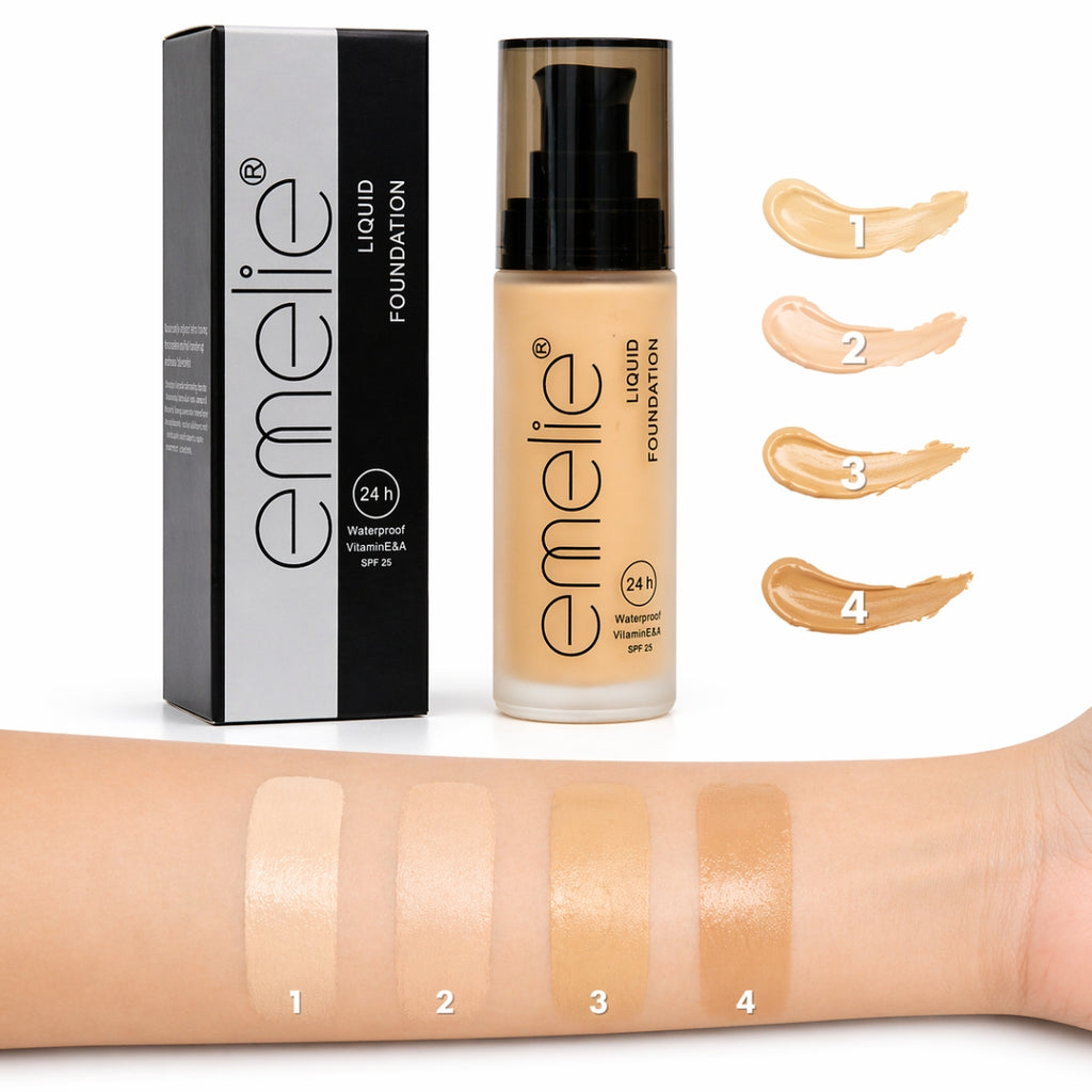 Emelie Liquid Foundation SPF25 waterproof long lasting full coverage foundation