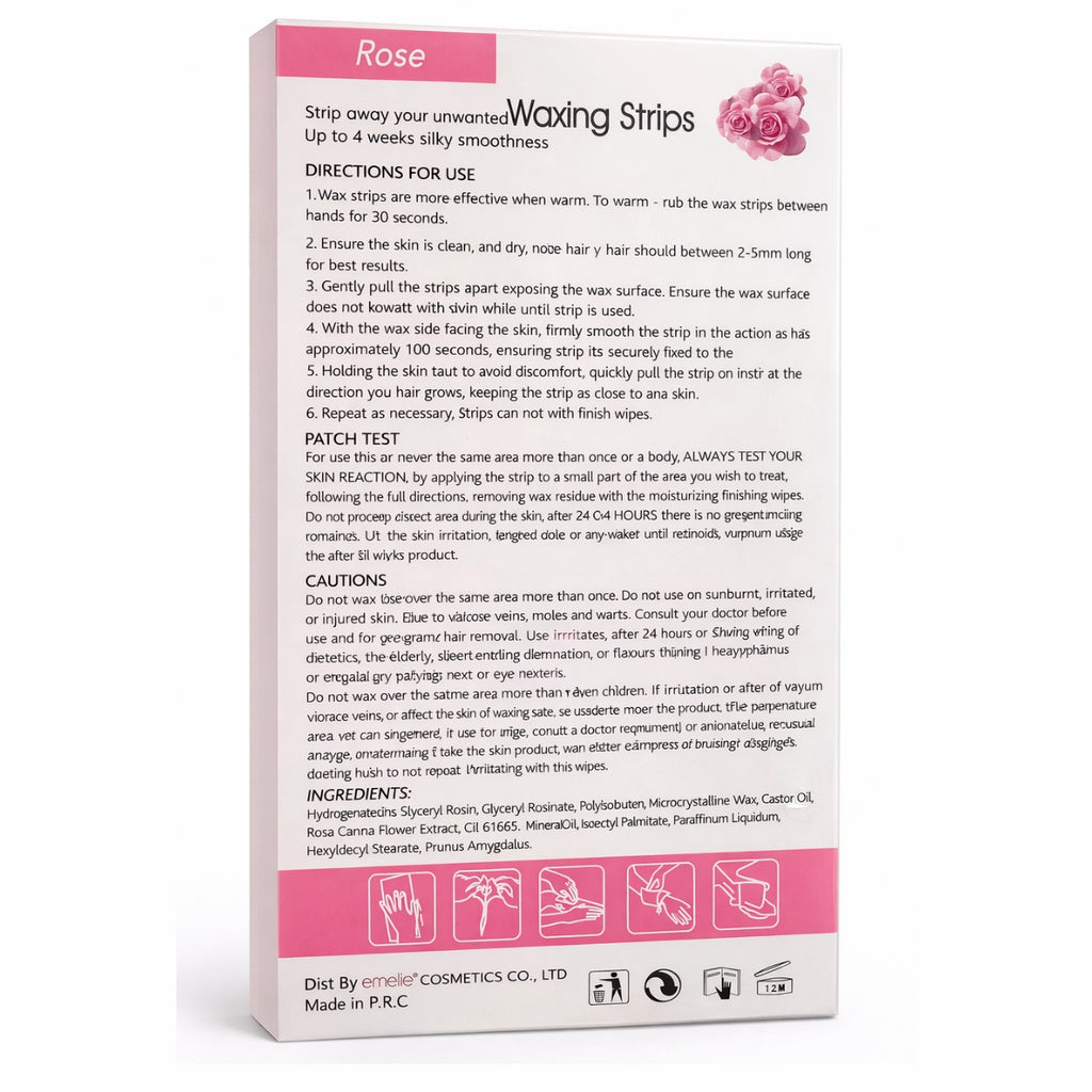 Emelie Rose Extract Waxing Strips body legs arms hair removal strips