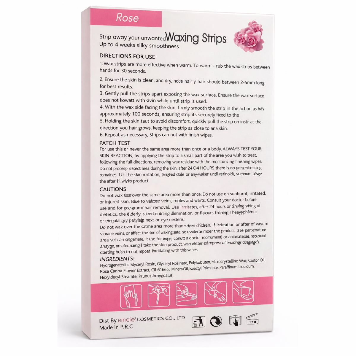 Emelie Rose Extract Waxing Strips body legs arms hair removal strips