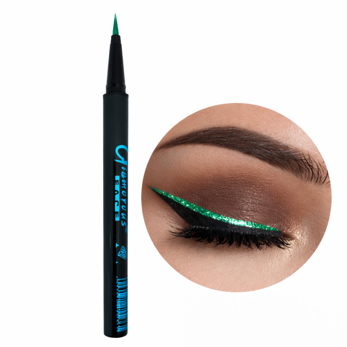 Glamorous sparkle diamond glitter liquid eyeliner marker waterproof green