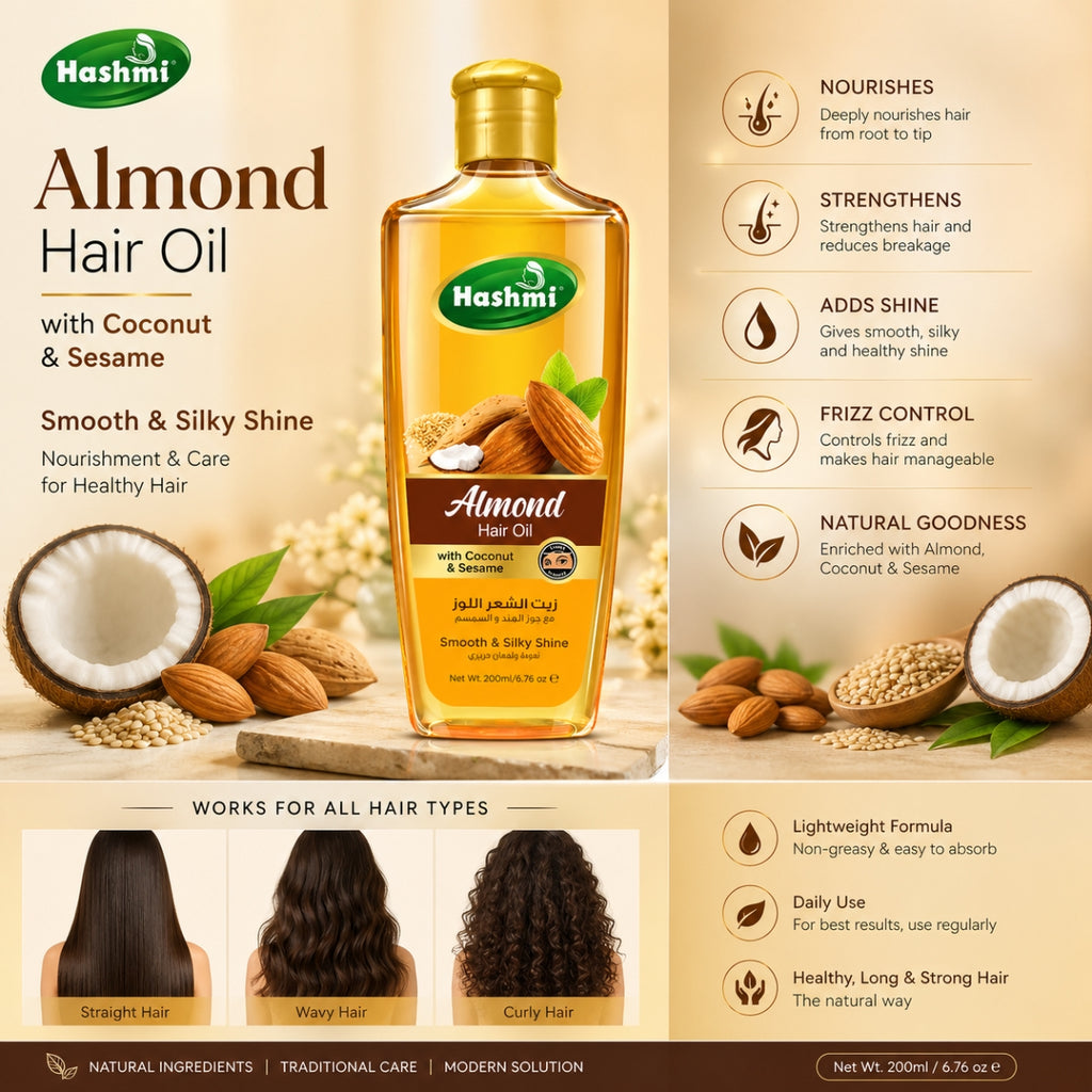 Hashmi Almond Hair Oil for Hair Growth and Anti Hair Fall in Pakistan