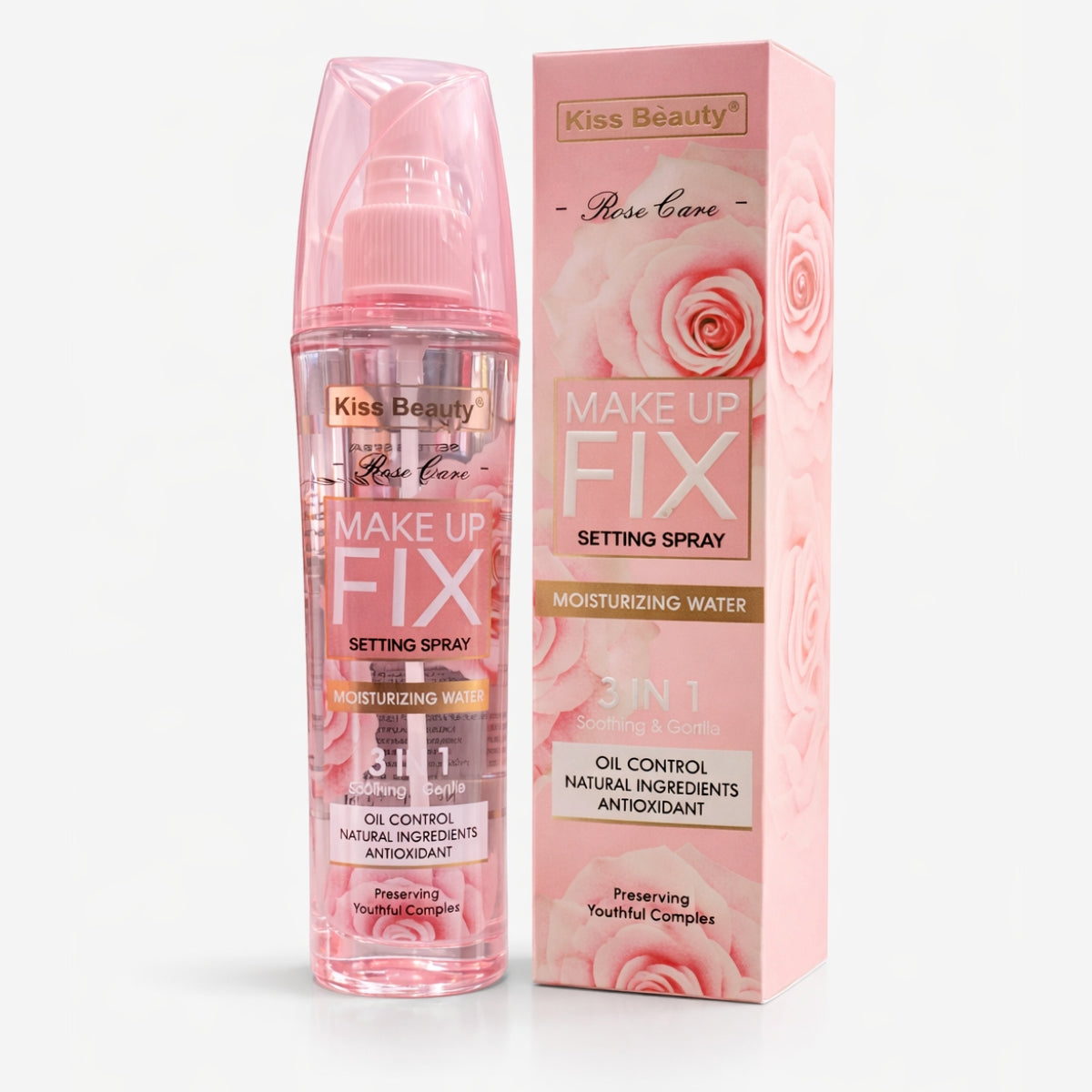 Kiss Beauty rose makeup fix setting spray hydrating face mist