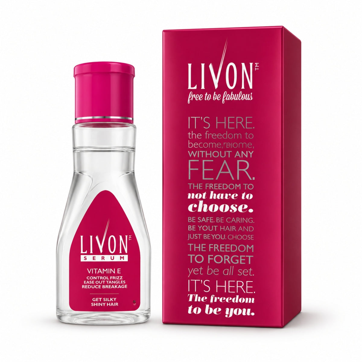 Livon Hair Serum Light Weight Formula bottle for silky smooth hair