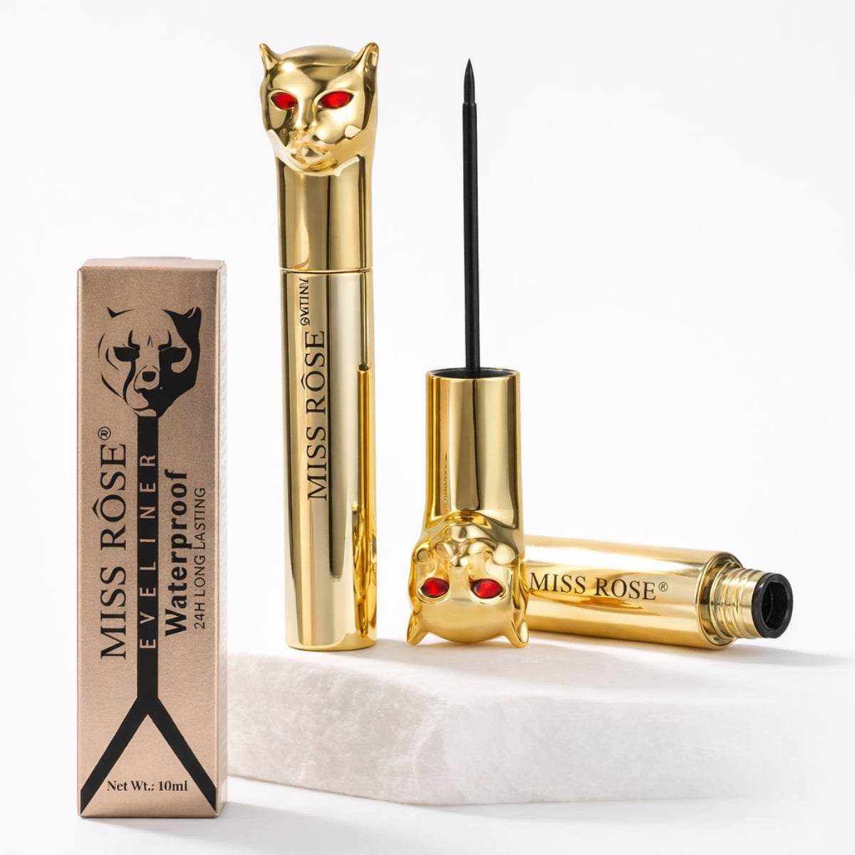 Miss Rose Cat Liquid Eyeliner ultra black smudge proof long lasting liquid liner