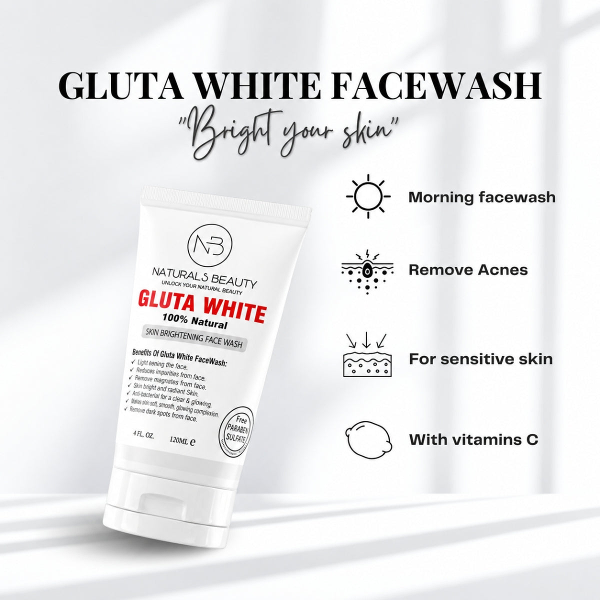 Naturals Beauty Gluta Skin Brightening Daily Daily Face Wash