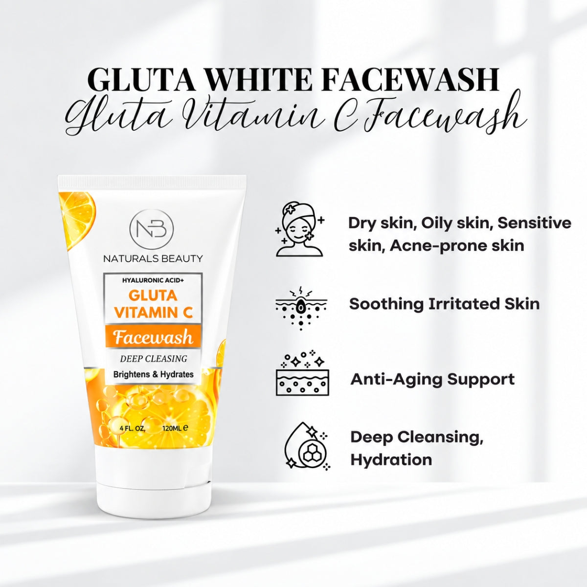 Naturals Beauty Gluta White Vitamin C Face Wash