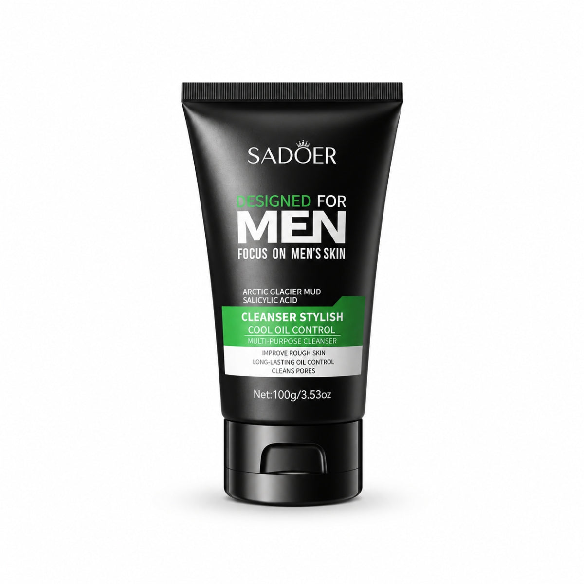SADOER Mens Cool Oil Control Salicylic Acid Mud Cleanser 100g affordable budget friendly men face wash