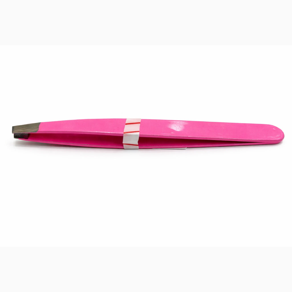 Slant tip tweezer stainless steel eyebrow plucker for precise hair removal at home