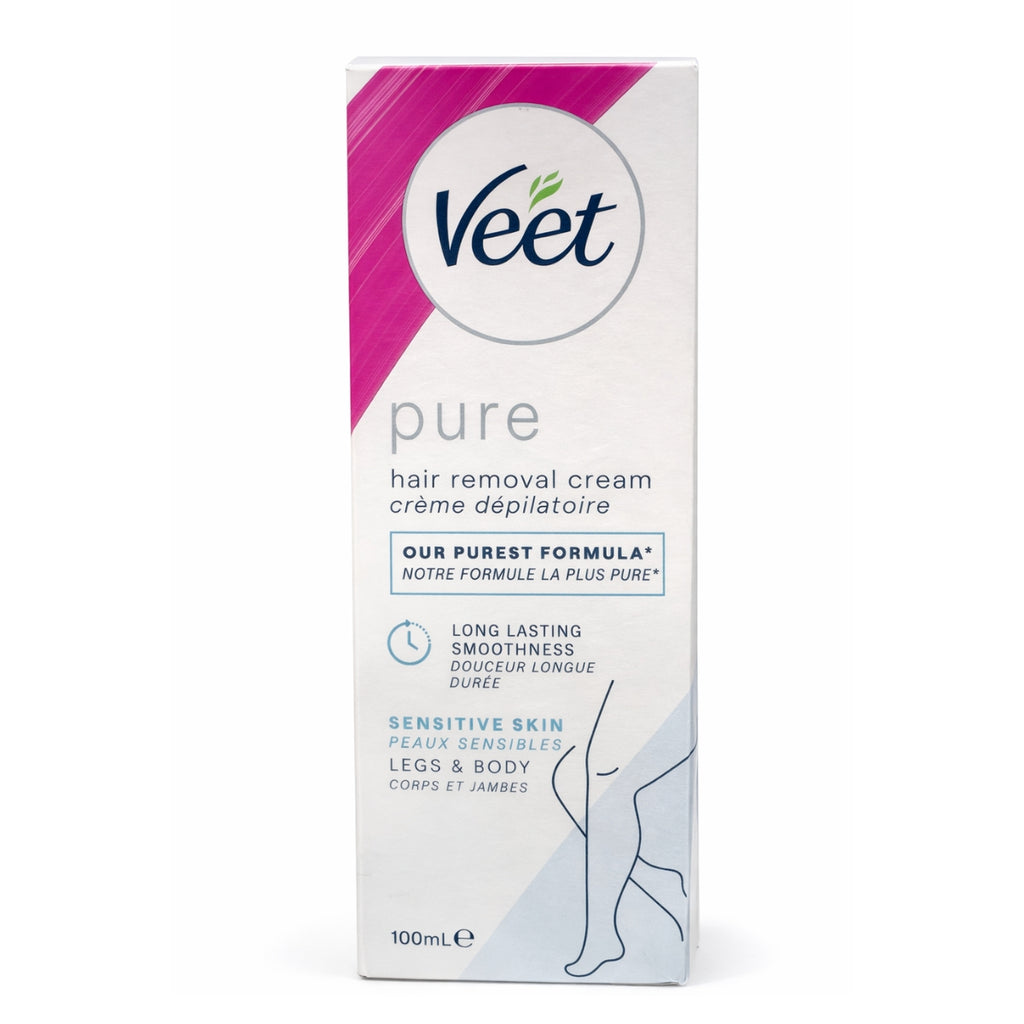 Veet pure hair removal cream packaging on a white background