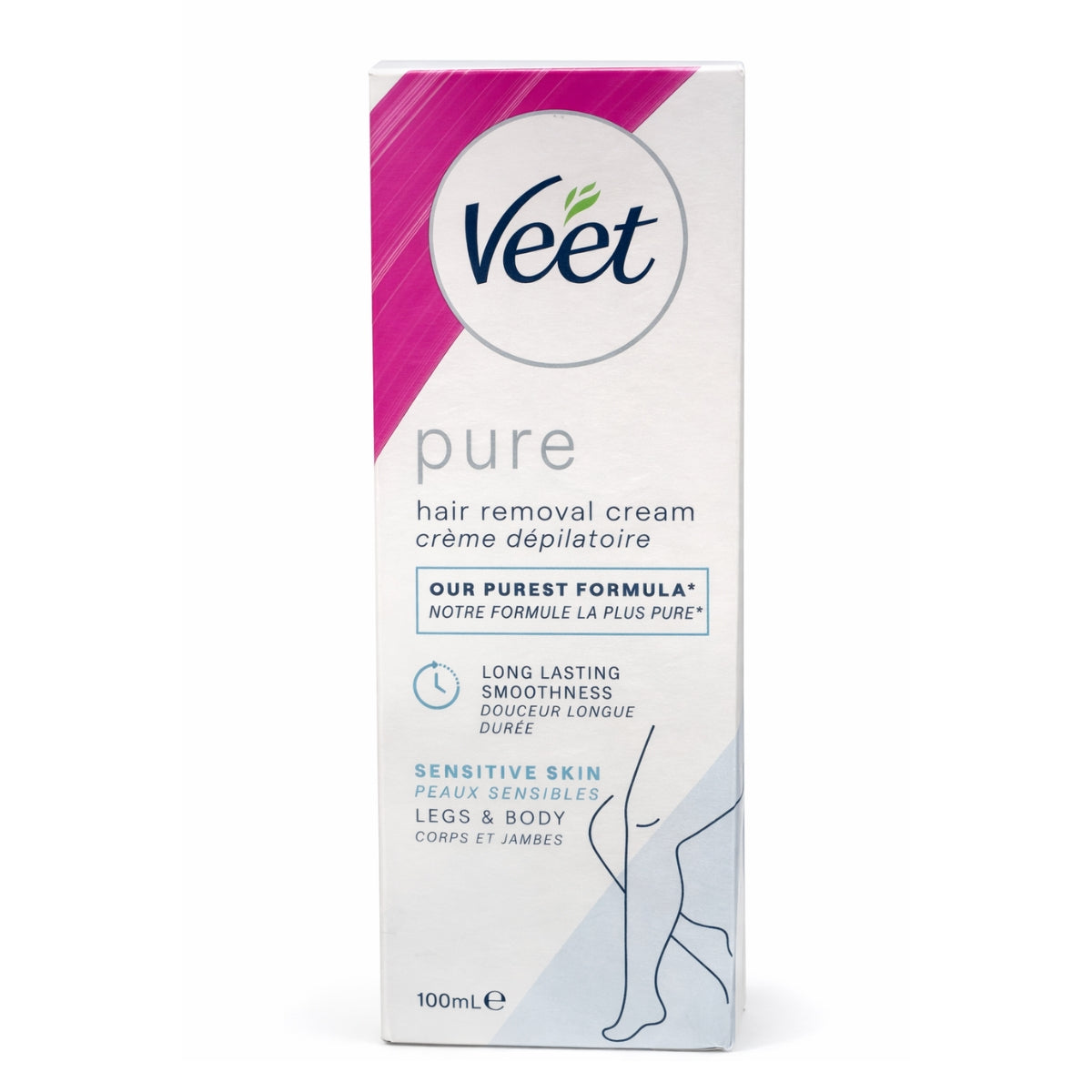 Veet pure hair removal cream packaging on a white background