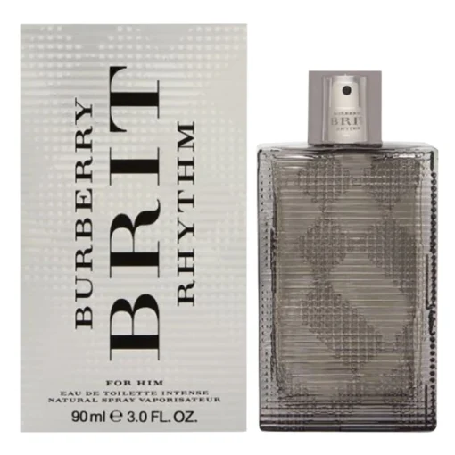 Burberry Brit Rhythm Intense Eau de Toilette for bold men with spicy woody fragrance