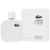 Lacoste L.12.12 Blanc Eau de Toilette, featuring a bottle of refreshing fragrance for men