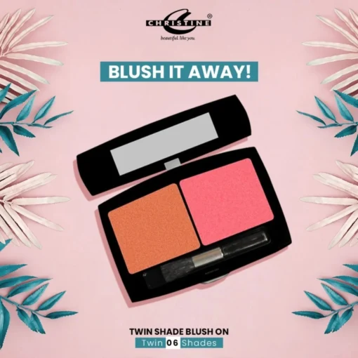 Christine 2 in 1 Blush On compact with dual shades