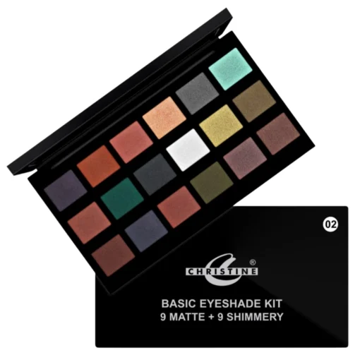 Christine Basic Eye Shadow - 9 Matte + 9 Shimmery shades.