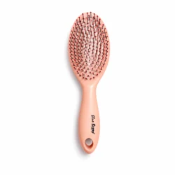 paddle hair brush with cushion base and plastic ball tip bristles for detangling and scalp massage