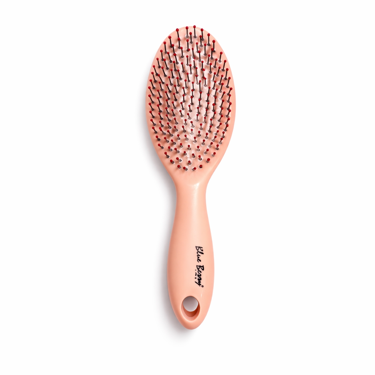 paddle hair brush with cushion base and plastic ball tip bristles for detangling and scalp massage