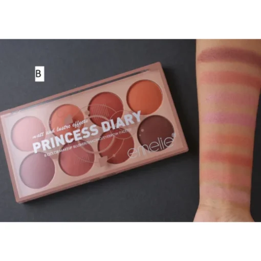 Emelie Blusher Palette Set B - 8 blendable shades.