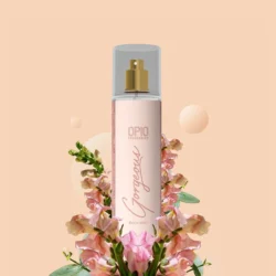 pio Gorgeous Body Mist bottle with a sleek and luxurious design.