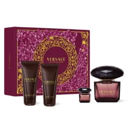 Versace Crystal Noir gift set, featuring a bottle of seductive fragrance for women