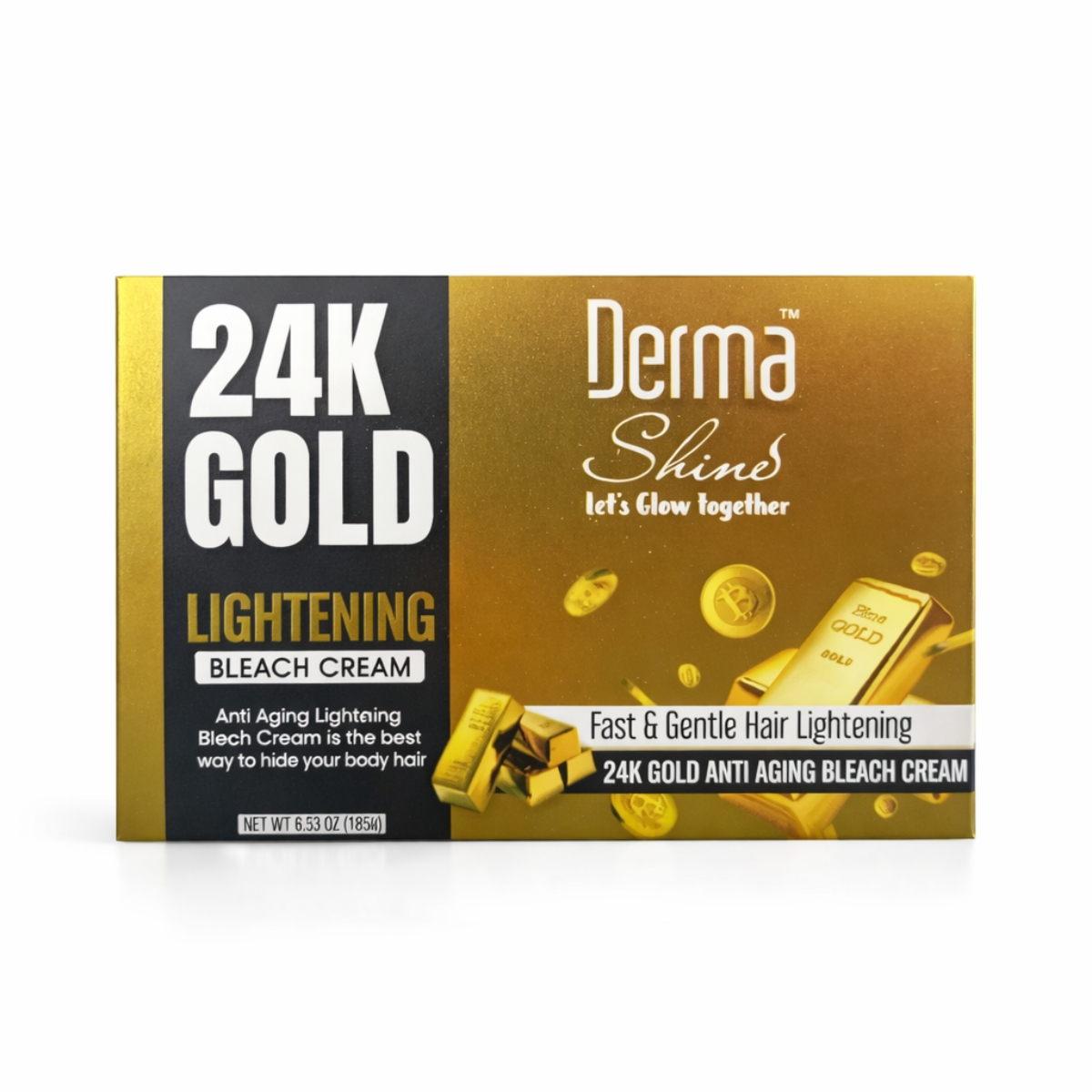 Derma Shine 24K Gold Anti Aging Lightening Bleach Cream 60gm
