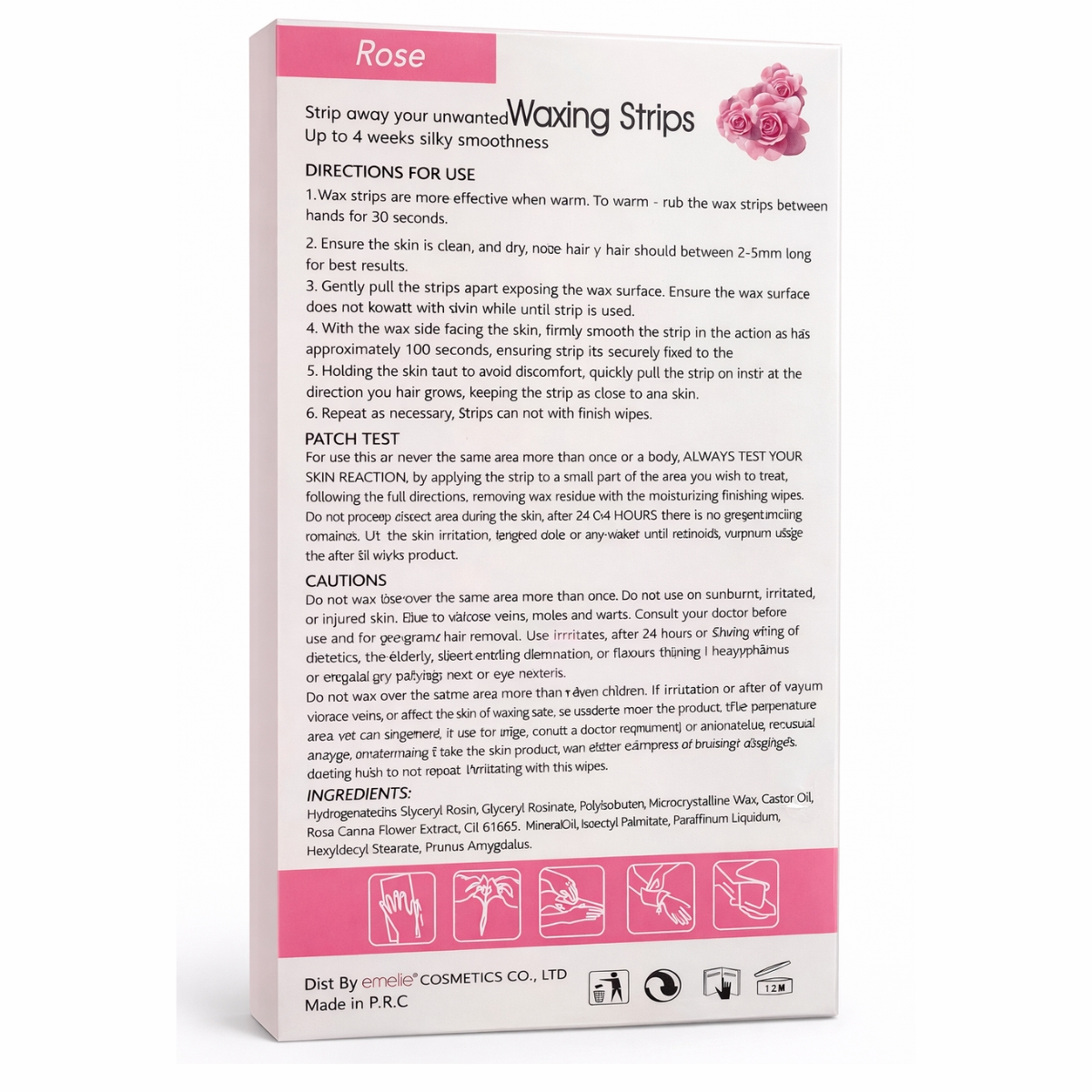 Emelie Rose Extract Waxing Strips body legs arms hair removal strips