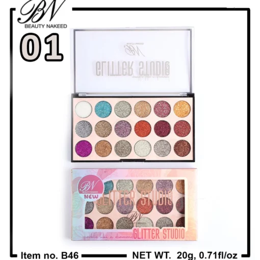 Beauty Nakeed Glitter Studio Palette 01 – Shimmer Eyeshadow for Glam Looks in Pakistan