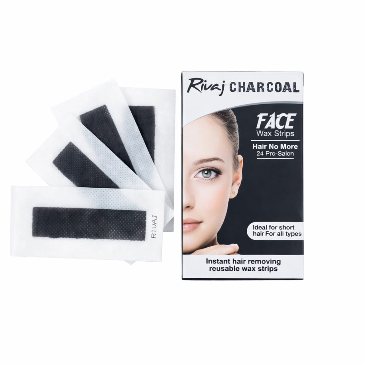 Rivaj Charcoal Face Wax Strips – Facial Hair Removal Wax Strips