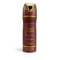 Lattafa Khamrah Qahwa Body Spray warm coffee amber woody long lasting fragrance Pakistan