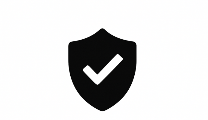 Shield with checkmark icon showing trusted and reliable service