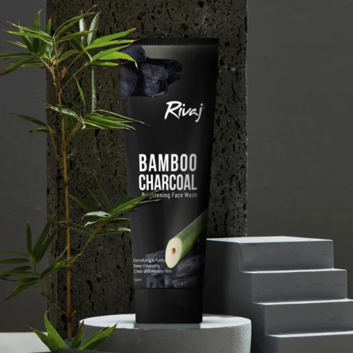 Rivaj Bamboo Charcoal Brightening Face Wash tube packaging