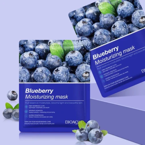 Bio Aqua Blueberry Moisturizing Face Sheet Mask packaging – antioxidant hydrating mask