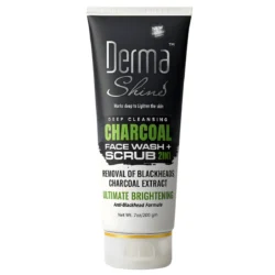 Derma Shine Charcoal Face Wash + Scrub 200gm– Deep Cleansing & Mild Exfoliating Cleanser in Pakistan