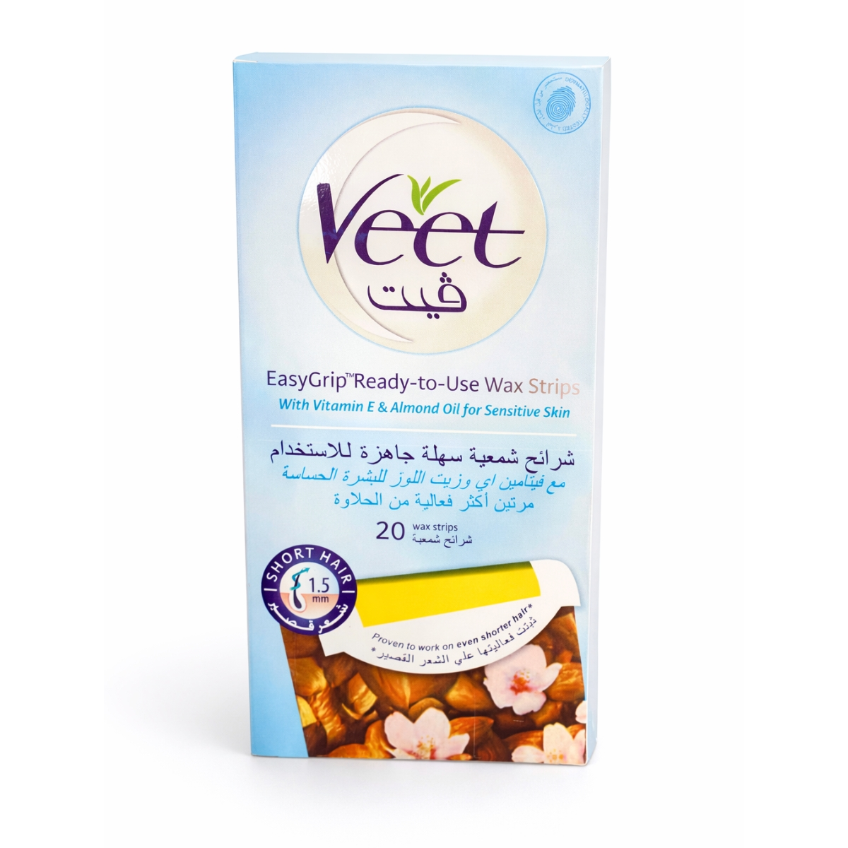 Veet Hair Removing Waxing Strips Almond Oil – Sensitive Skin Body Wax Strips