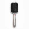 Silver cushion paddle hair brush with plastic ball tip bristles for gentle detangling and daily styling