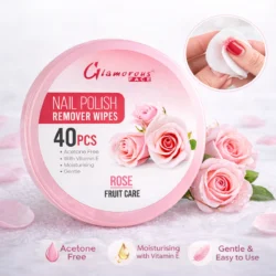 Glamorous nail remover tissue rose wipes instant nail polish remover