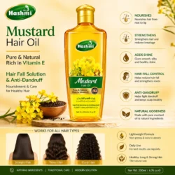 Hashmi Mustard Hair Oil for Hair Growth and Anti Hair Fall Pakistan